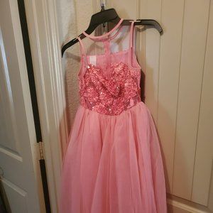 Girls Coral Formal Dress